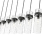 Z-Lite Fontaine 7-Lights Matte Black Steel Frame Clear Waterglass Glass Shade Linear Chandelier