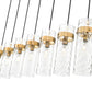 Z-Lite Fontaine 7-Lights Rubbed Brass Steel Frame Clear Waterglass Glass Shade Linear Chandelier