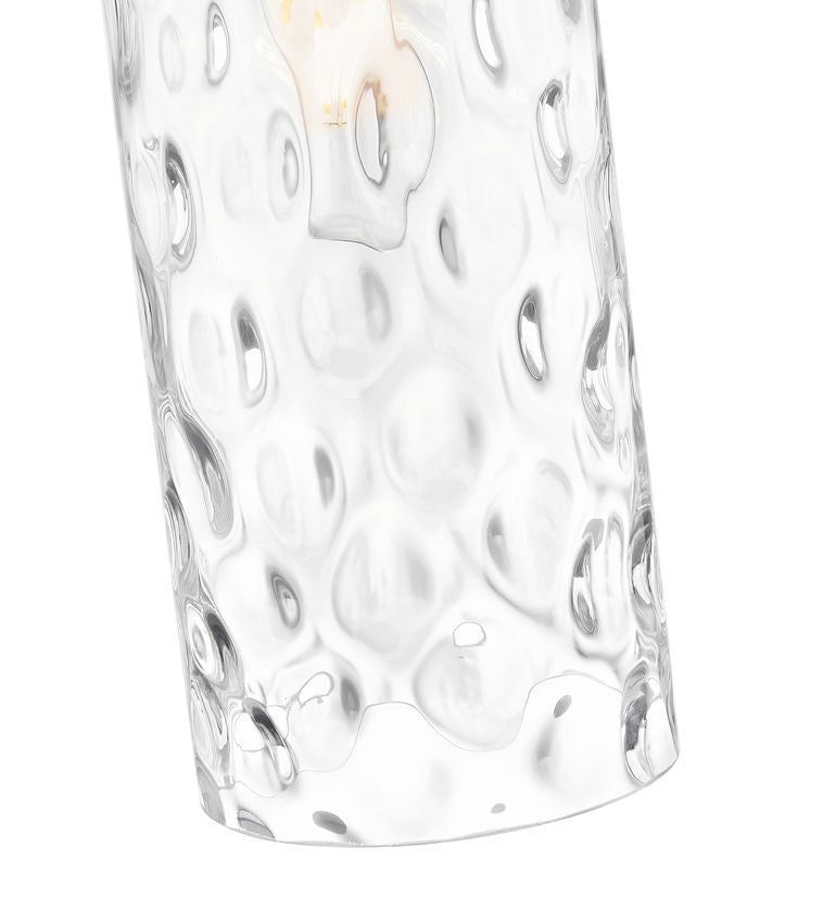 Z-Lite Fontaine 7002P5-ROD-BN 1-Light Brushed Nickel Frame Clear Waterglass Glass Shade Pendant Light