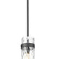 Z-Lite Fontaine 7002P5-ROD-MB 1-Light Brushed Nickel Frame Clear Waterglass Glass Shade Pendant Light