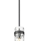 Z-Lite Fontaine 7002P5-ROD-MB 1-Light Brushed Nickel Frame Clear Waterglass Glass Shade Pendant Light
