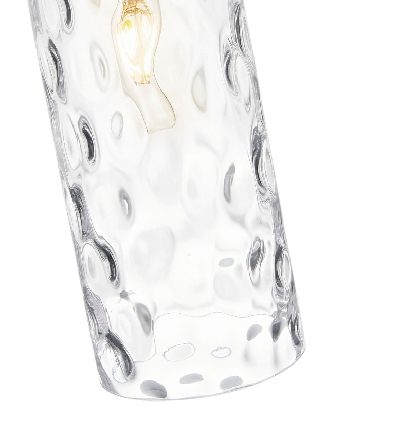 Z-Lite Fontaine 7002P5-ROD-MB 1-Light Brushed Nickel Frame Clear Waterglass Glass Shade Pendant Light