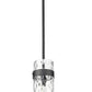 Z-Lite Fontaine 7002P5-ROD-MB 1-Light Brushed Nickel Frame Clear Waterglass Glass Shade Pendant Light