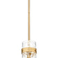 Z-Lite Fontaine 7002P5-ROD-RB 1-Light Rubbed Brass Frame Clear Waterglass Glass Shade Pendant Light
