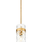 Z-Lite Fontaine 7002P5-ROD-RB 1-Light Rubbed Brass Frame Clear Waterglass Glass Shade Pendant Light