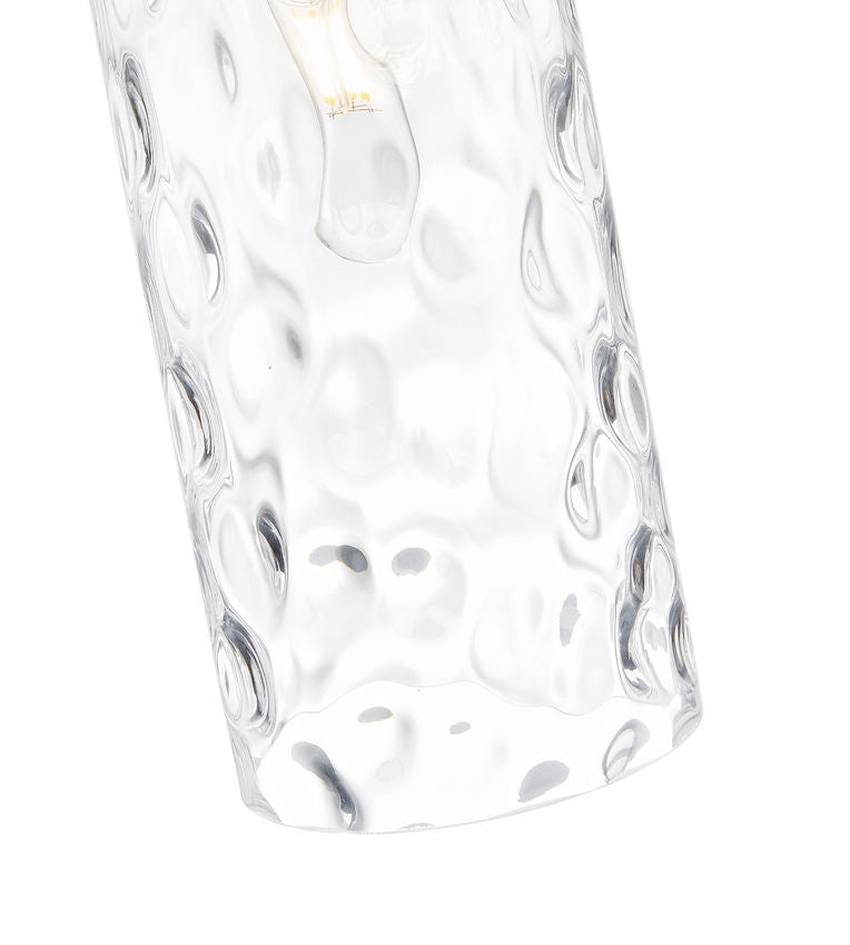 Z-Lite Fontaine 7002P5-ROD-RB 1-Light Rubbed Brass Frame Clear Waterglass Glass Shade Pendant Light