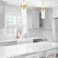 Z-Lite Fontaine 7002P5-ROD-RB 1-Light Rubbed Brass Frame Clear Waterglass Glass Shade Pendant Light