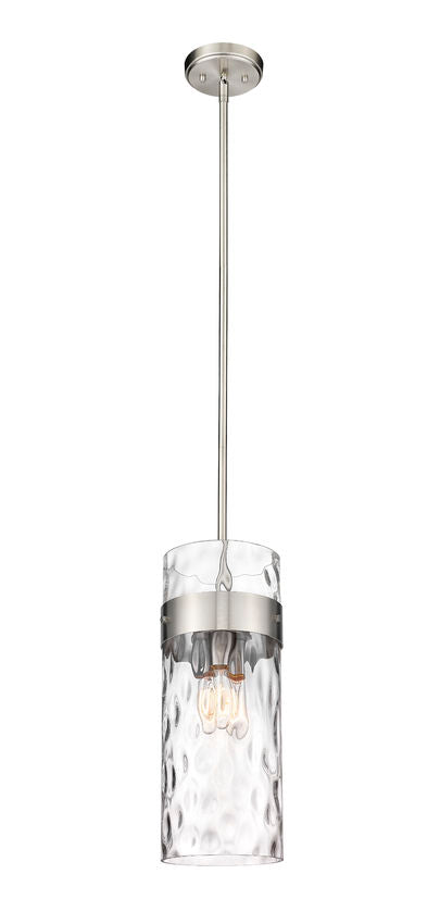 Z-Lite Fontaine 9" 3-Light Brushed Nickel Pendant Light With Clear Glass Shade