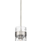 Z-Lite Fontaine 9" 3-Light Brushed Nickel Pendant Light With Clear Glass Shade
