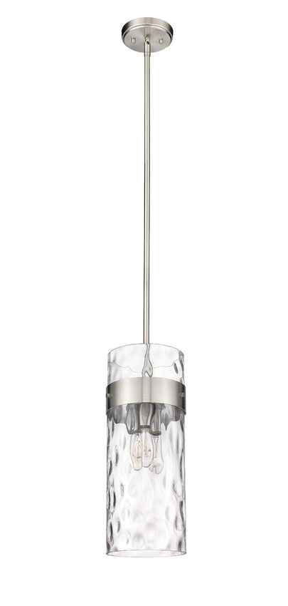 Z-Lite Fontaine 9" 3-Light Brushed Nickel Pendant Light With Clear Glass Shade