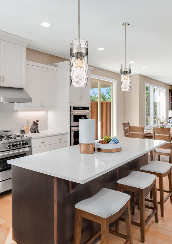 Z-Lite Fontaine 9" 3-Light Brushed Nickel Pendant Light With Clear Glass Shade