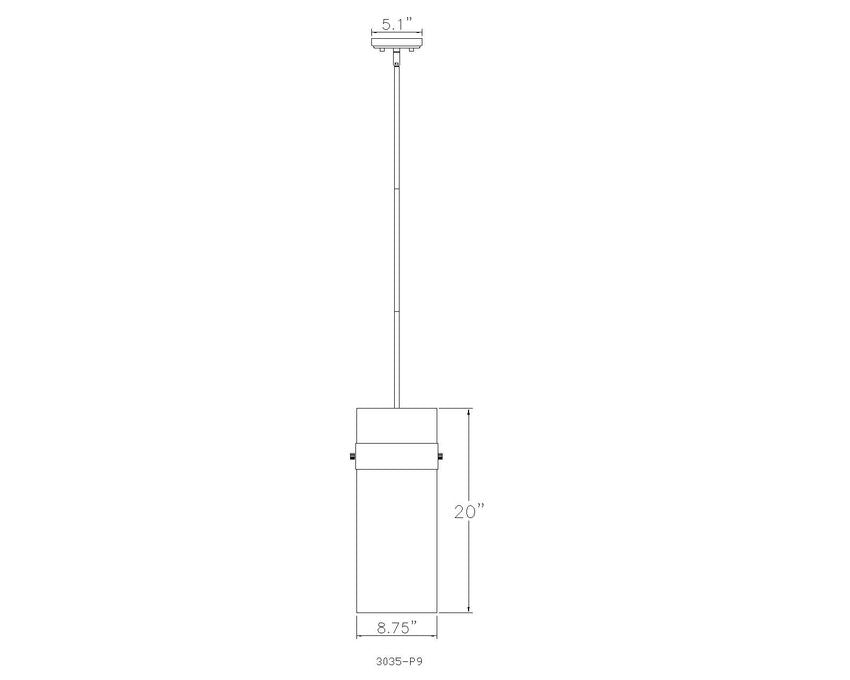 Z-Lite Fontaine 9" 3-Light Brushed Nickel Pendant Light With Clear Glass Shade
