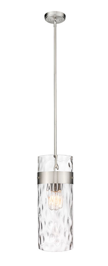 Z-Lite Fontaine 9" 3-Light Brushed Nickel Pendant Light With Clear Glass Shade
