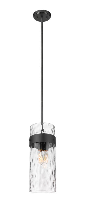 Z-Lite Fontaine 9" 3-Light Matte Black Pendant Light With Clear Glass Shade