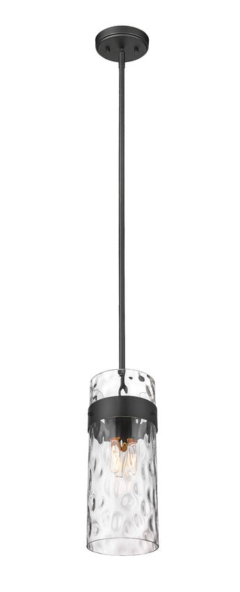 Z-Lite Fontaine 9" 3-Light Matte Black Pendant Light With Clear Glass Shade