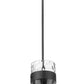 Z-Lite Fontaine 9" 3-Light Matte Black Pendant Light With Clear Glass Shade