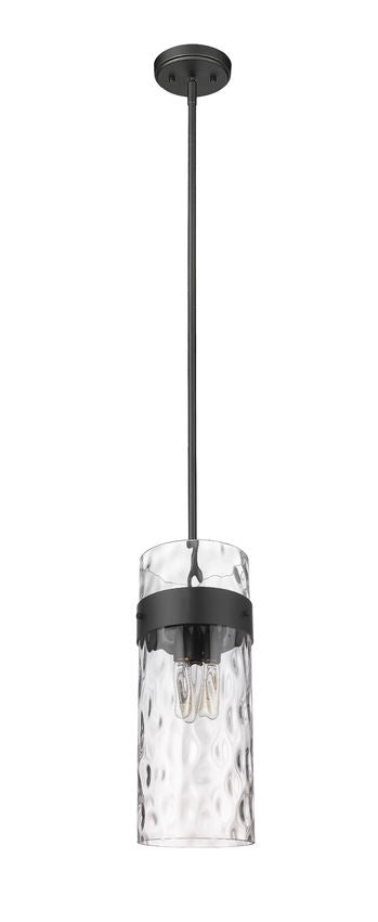 Z-Lite Fontaine 9" 3-Light Matte Black Pendant Light With Clear Glass Shade