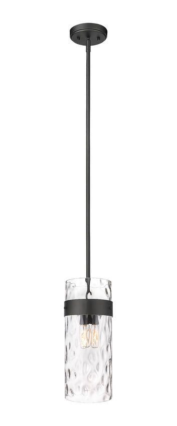 Z-Lite Fontaine 9" 3-Light Matte Black Pendant Light With Clear Glass Shade