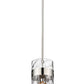 Z-Lite Fontaine 9" 3-Light Polished Nickel Pendant Light With Clear Glass Shade