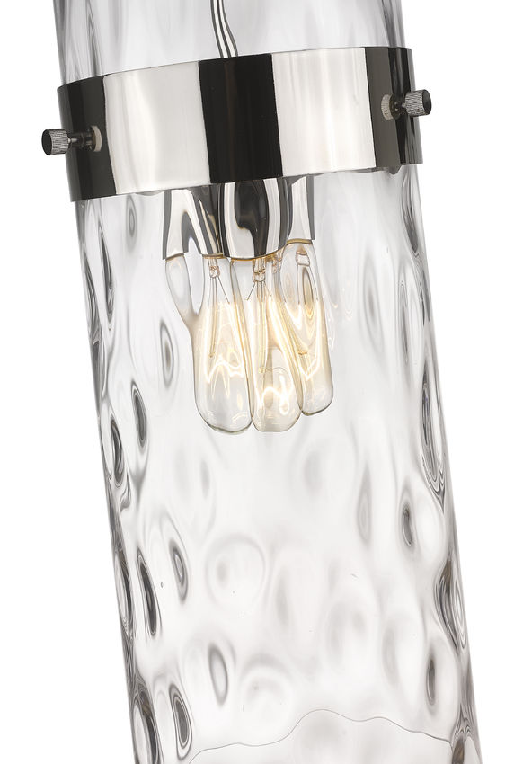 Z-Lite Fontaine 9" 3-Light Polished Nickel Pendant Light With Clear Glass Shade