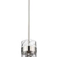 Z-Lite Fontaine 9" 3-Light Polished Nickel Pendant Light With Clear Glass Shade