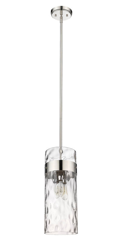 Z-Lite Fontaine 9" 3-Light Polished Nickel Pendant Light With Clear Glass Shade