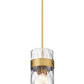 Z-Lite Fontaine 9" 3-Light Rubbed Brass Pendant Light With Clear Glass Shade