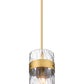 Z-Lite Fontaine 9" 3-Light Rubbed Brass Pendant Light With Clear Glass Shade
