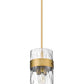 Z-Lite Fontaine 9" 3-Light Rubbed Brass Pendant Light With Clear Glass Shade