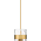 Z-Lite Fontaine 9" 3-Light Rubbed Brass Pendant Light With Clear Glass Shade