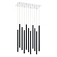 Z-Lite Forest 10" W x 24" 4-Light LED Chrome Chandelier With Steel Matte Black Shade
