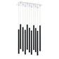Z-Lite Forest 10" W x 24" 4-Light LED Chrome Chandelier With Steel Matte Black Shade