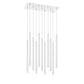 Z-Lite Forest 10" W x 24" H 11-Light LED Chrome Chandelier With Steel Matte White Shade