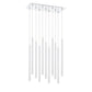 Z-Lite Forest 10" W x 24" H 11-Light LED Chrome Chandelier With Steel Matte White Shade