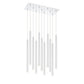 Z-Lite Forest 10" W x 24" H 11-Light LED Chrome Chandelier With Steel Matte White Shade