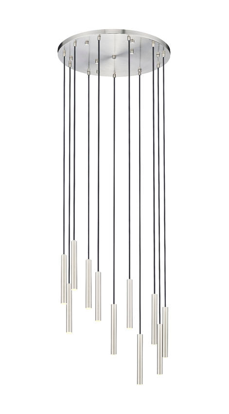 Z-Lite Forest 11-Light LED-Integrated Brushed Nickel Steel Chandelier