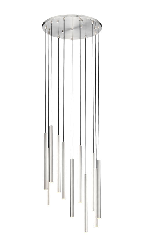 Z-Lite Forest 11-Light LED-Integrated Brushed Nickel Steel Chandelier