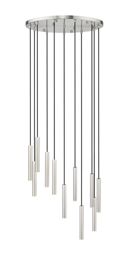 Z-Lite Forest 11-Light LED-Integrated Brushed Nickel Steel Chandelier