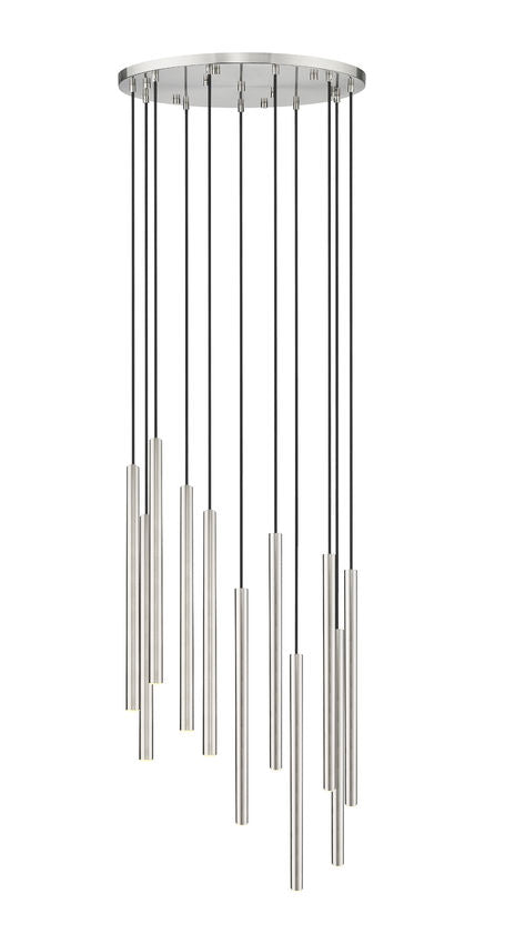 Z-Lite Forest 11-Light LED-Integrated Brushed Nickel Steel Chandelier