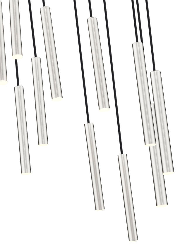 Z-Lite Forest 11-Light LED-Integrated Brushed Nickel Steel Chandelier