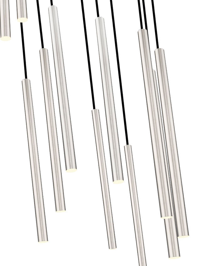 Z-Lite Forest 11-Light LED-Integrated Brushed Nickel Steel Chandelier