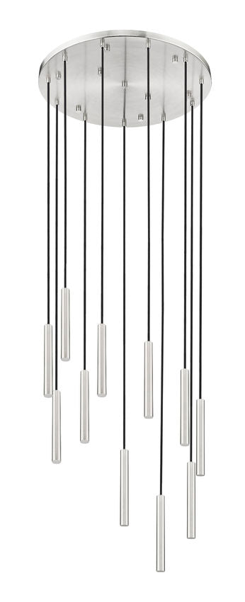 Z-Lite Forest 11-Light LED-Integrated Brushed Nickel Steel Chandelier