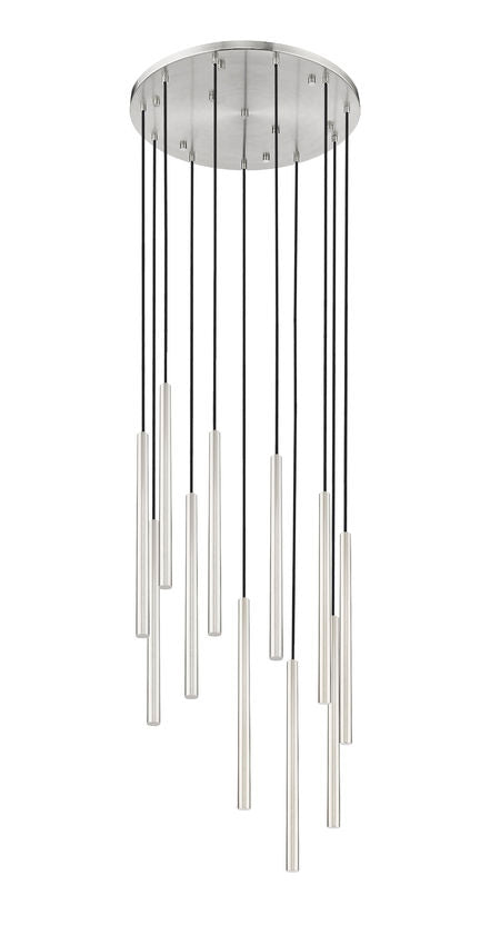 Z-Lite Forest 11-Light LED-Integrated Brushed Nickel Steel Chandelier