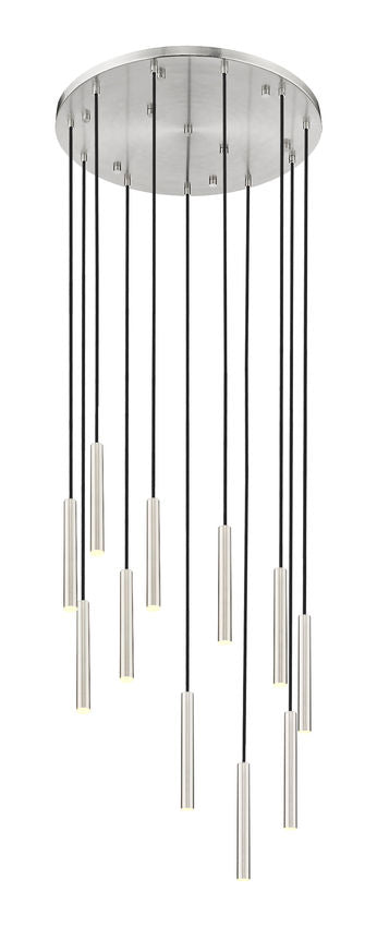 Z-Lite Forest 11-Light LED-Integrated Brushed Nickel Steel Chandelier