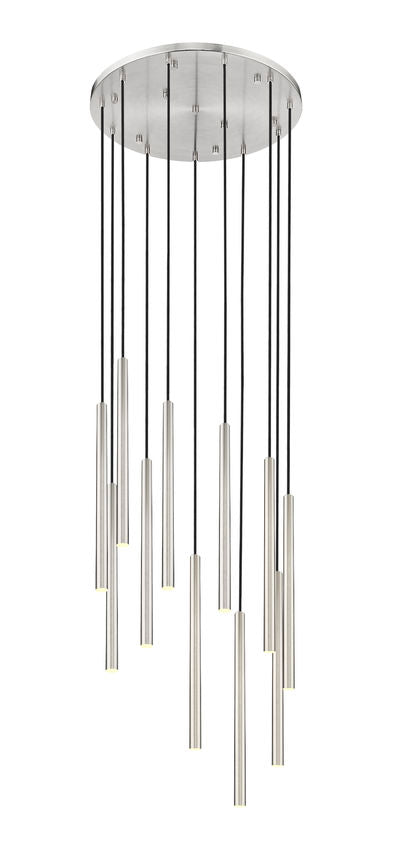 Z-Lite Forest 11-Light LED-Integrated Brushed Nickel Steel Chandelier