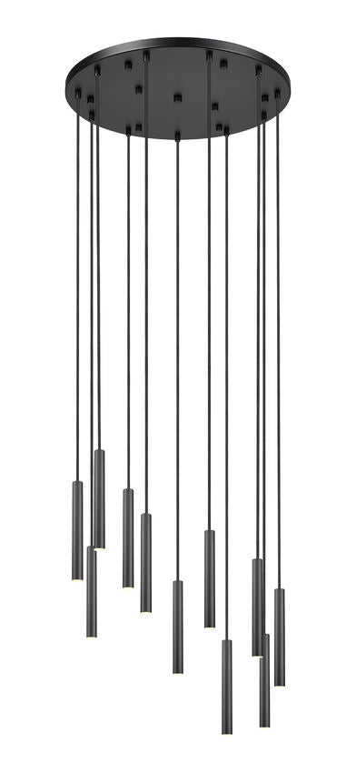 Z-Lite Forest 11-Light LED-Integrated Matte Black Steel Chandelier