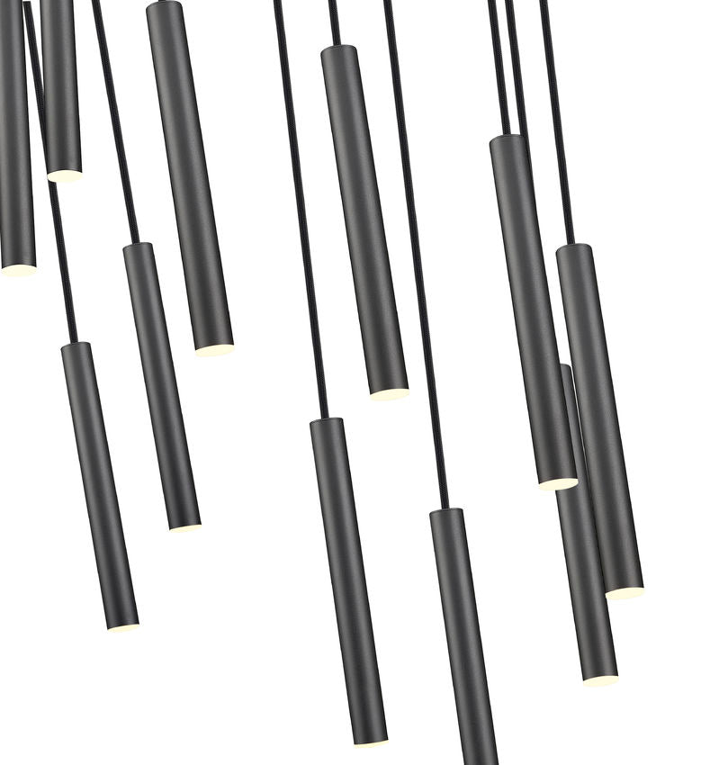 Z-Lite Forest 11-Light LED-Integrated Matte Black Steel Chandelier