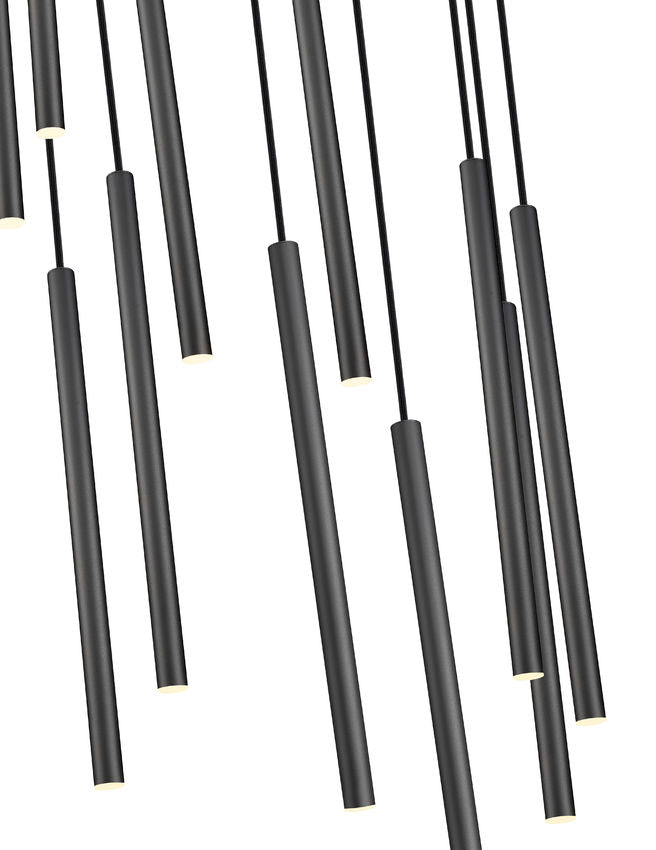 Z-Lite Forest 11-Light LED-Integrated Matte Black Steel Chandelier