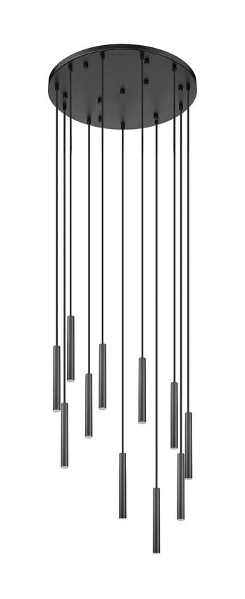 Z-Lite Forest 11-Light LED-Integrated Matte Black Steel Chandelier