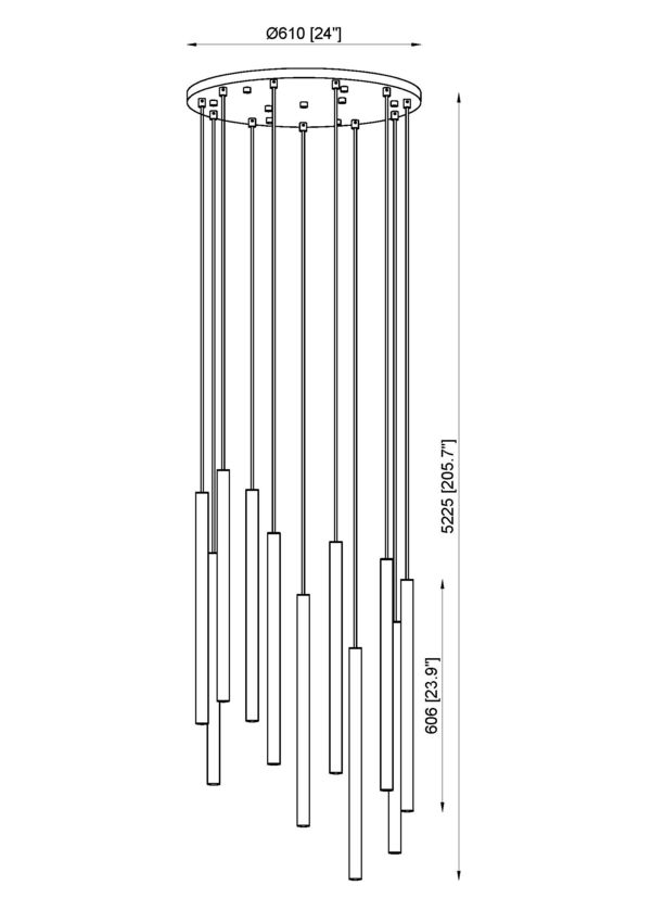 Z-Lite Forest 11-Light LED-Integrated Modern Gold Steel Chandelier